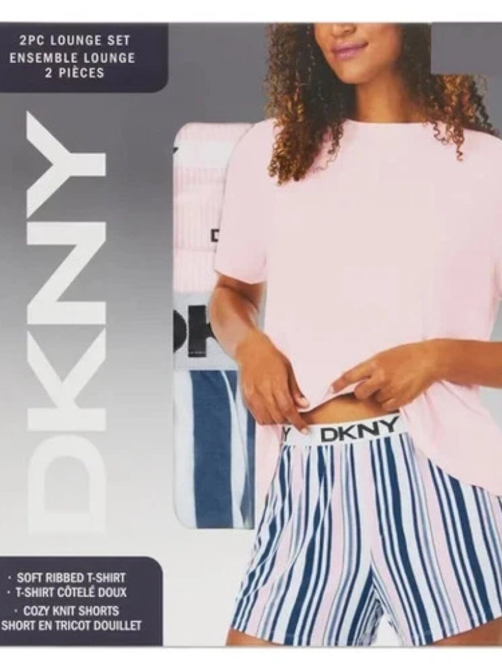 DKNY Women's Lounge Set, 2-piece/ Pink, Black
